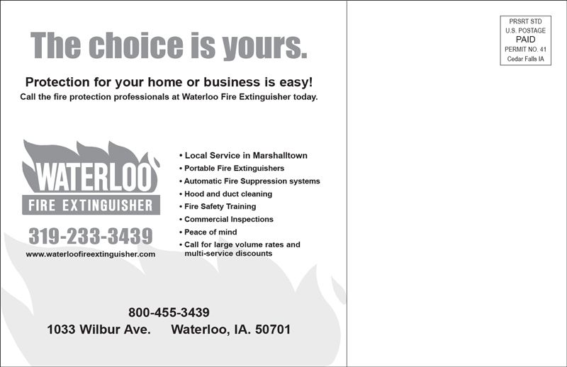 Waterloo Fire Extinguisher Direct Mail Design